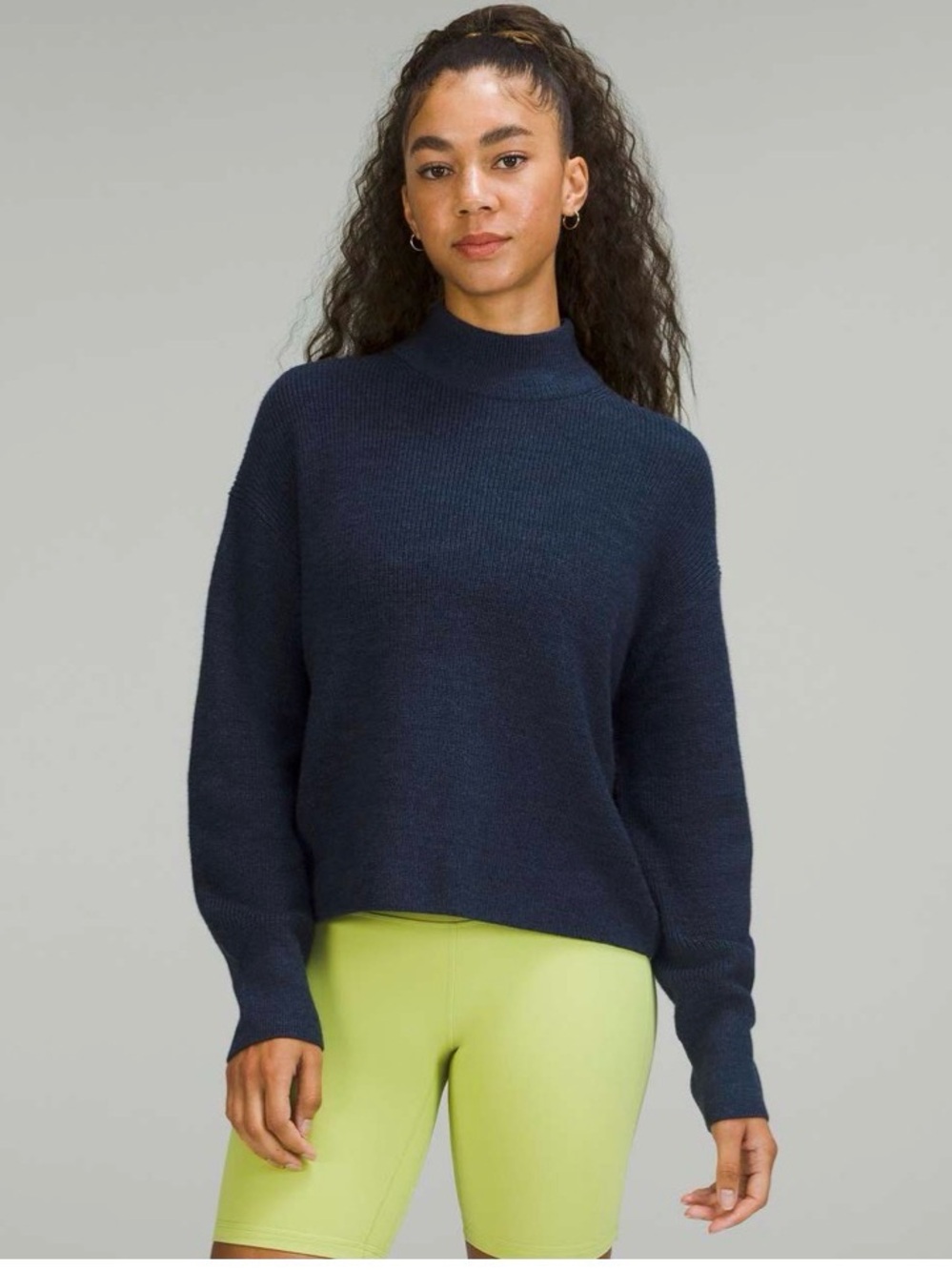 Lululemon Cropped Turtleneck Merino Wool Blend Sweater